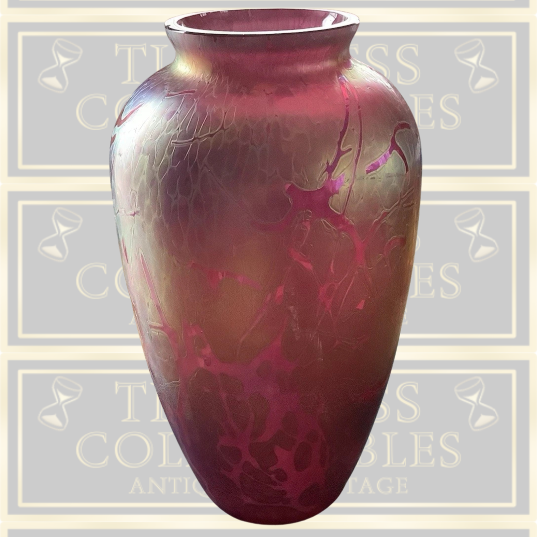 Vintage Royal Brierley Iridescent Studio Glass Vase