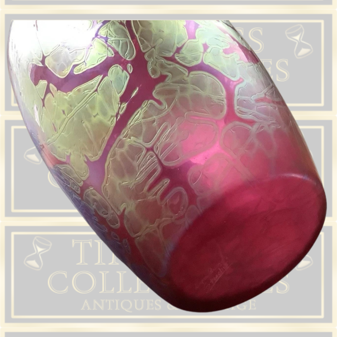 Vintage Royal Brierley Iridescent Studio Glass Vase