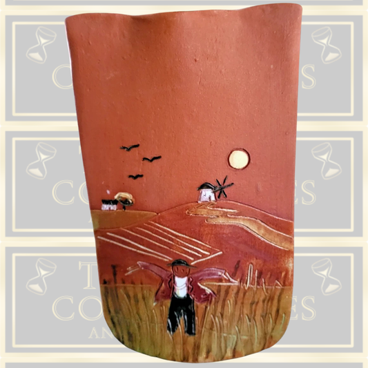 Vintage V. Bizarro Red Clay Barro Pottery Vase