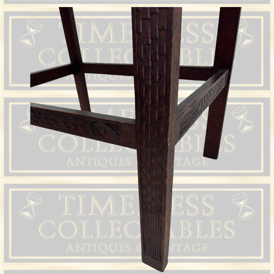 Vintage Hand Carved African Benin Tribal Side Table