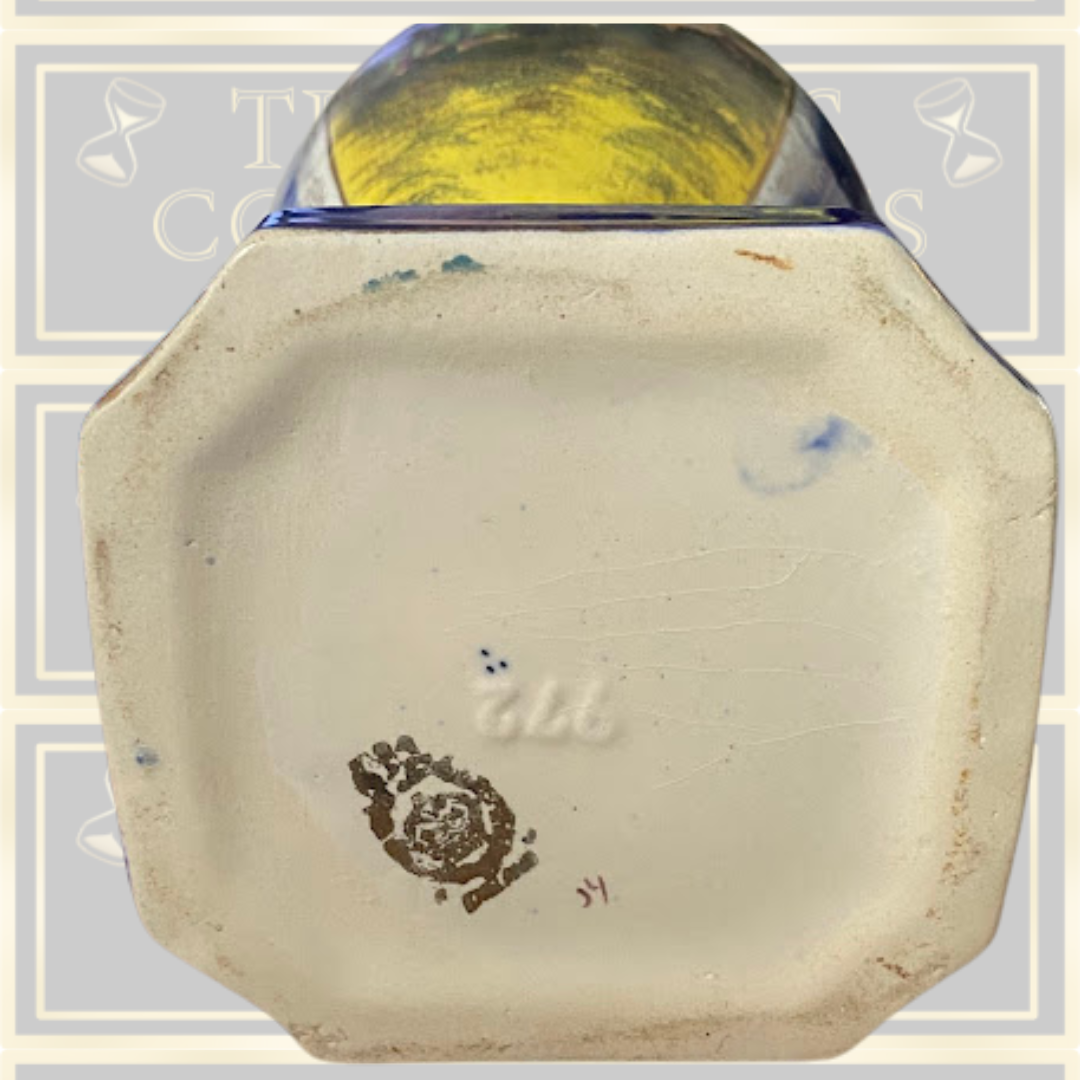 Antique Hand Painted Cobalt Blue Urn Vase