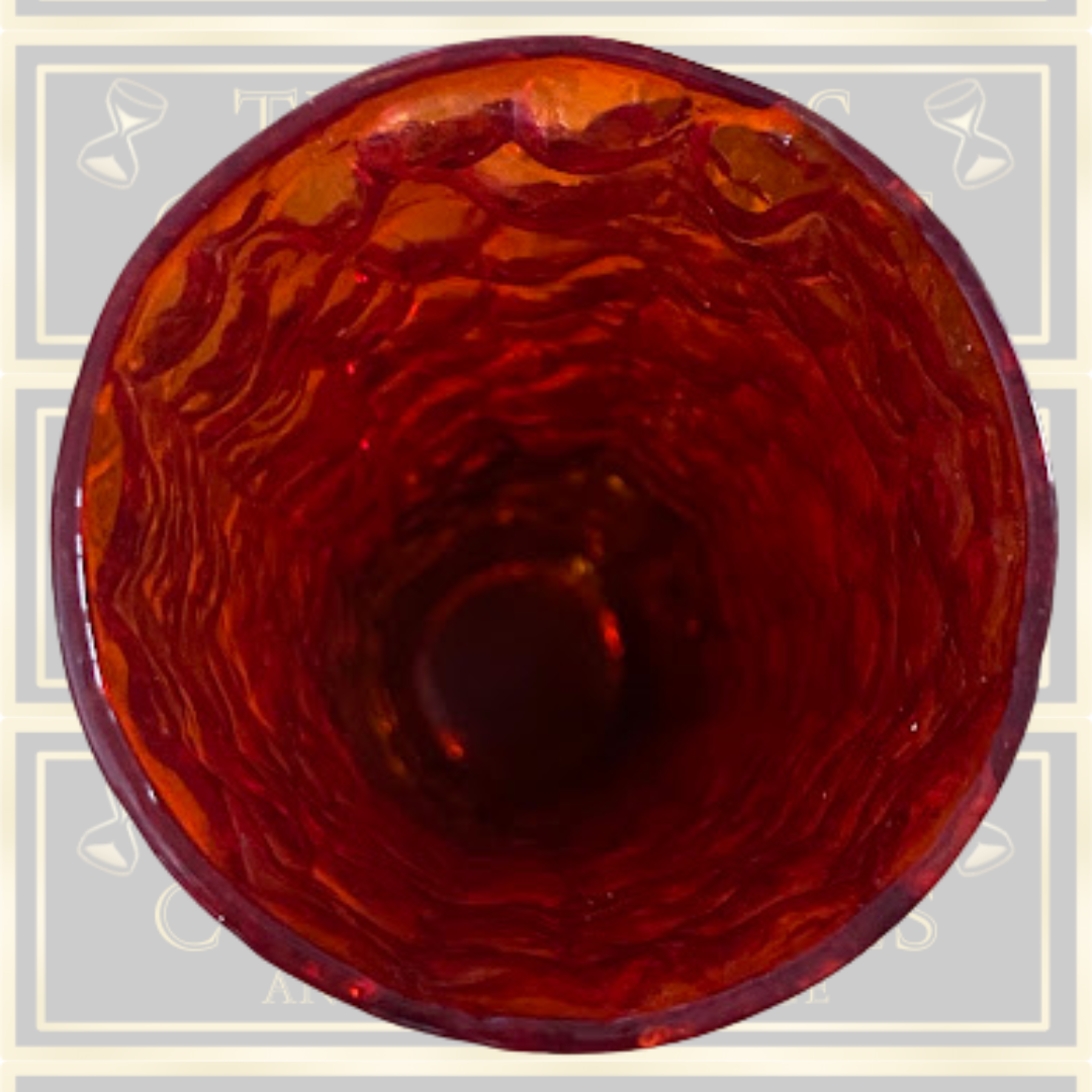 Vintage Whitefriars Ruby Red Bark Vase