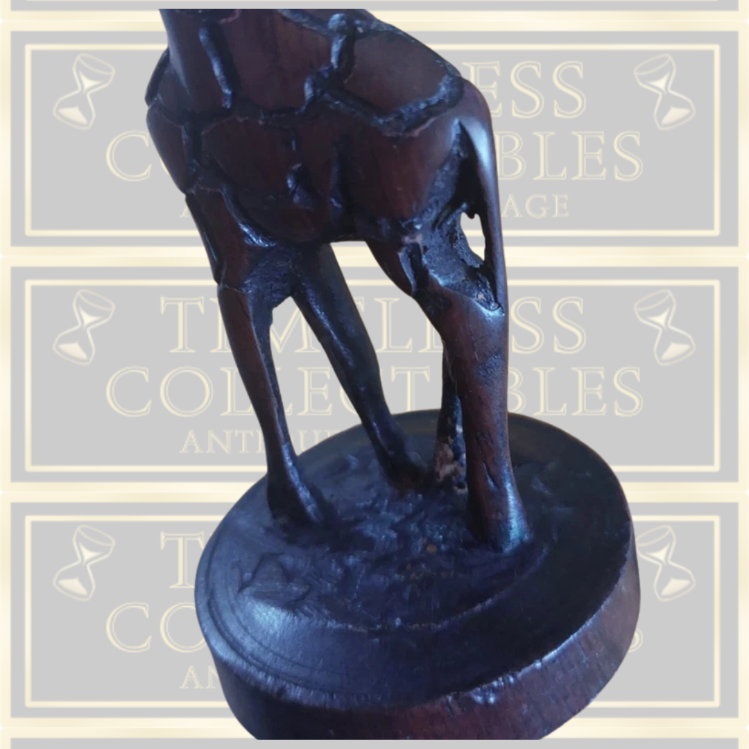 Vintage Pair Hand Carved Giraffe Candle Holders