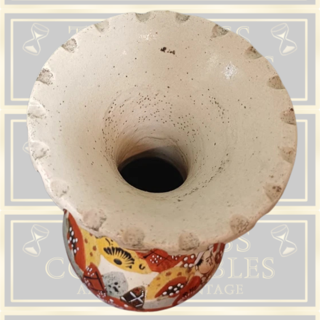 Vintage Japanese Hand-Painted Satsuma Baluster Vase