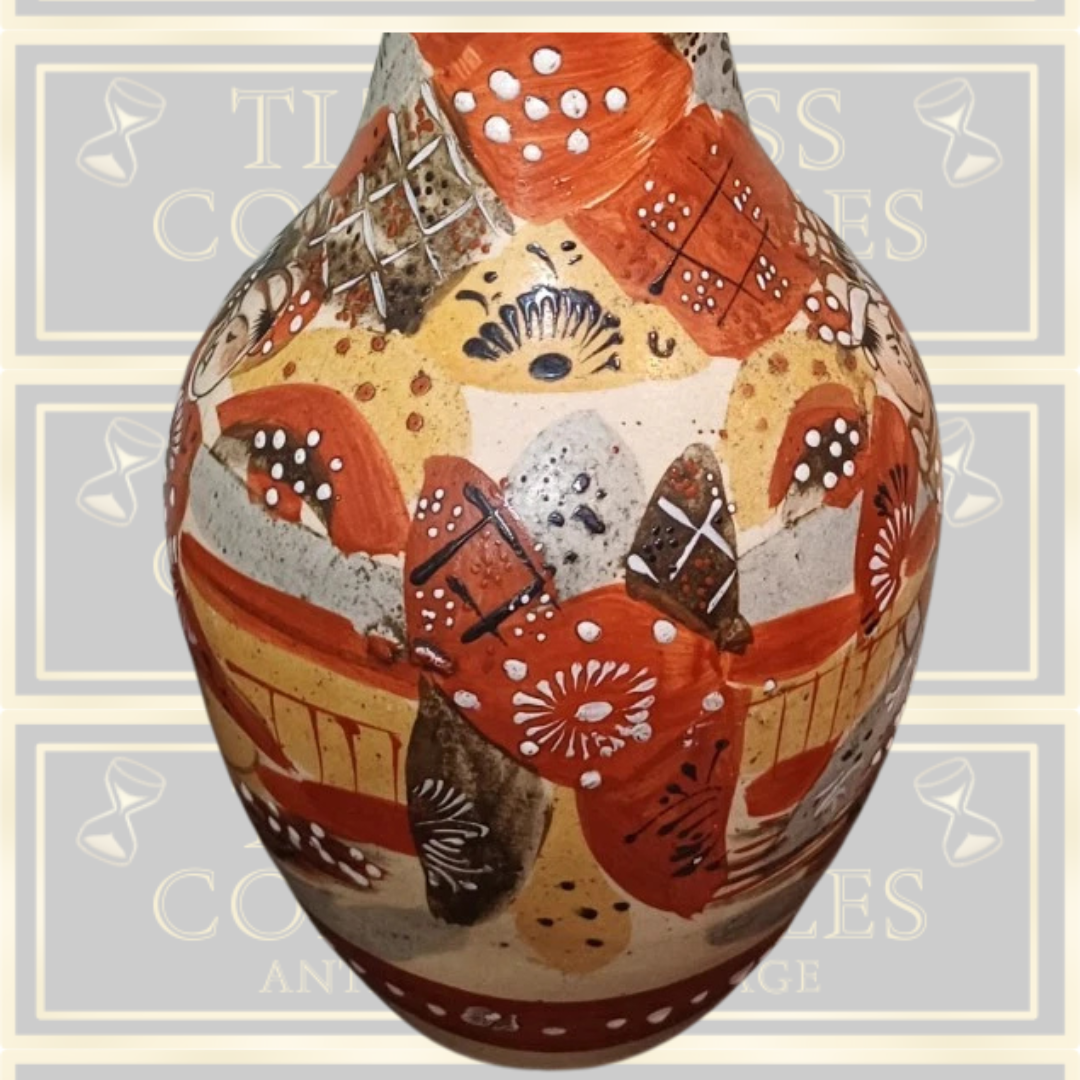 Vintage Japanese Hand-Painted Satsuma Baluster Vase