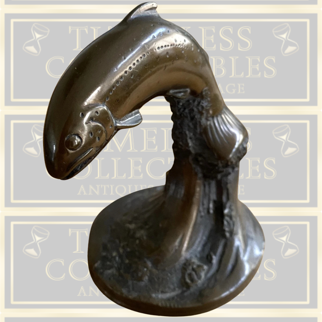 Vintage Brian Elton Limited Edition Cold Cast Bronze Salmon Sculpture