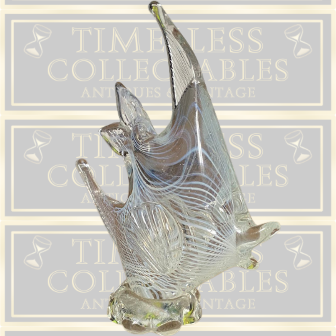 Vintage Hand-Blown Art Glass Angelfish