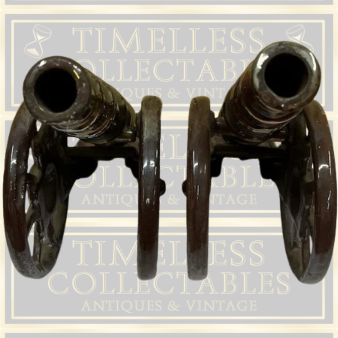 Vintage Large Cast Iron Lustre Cannon Ornaments