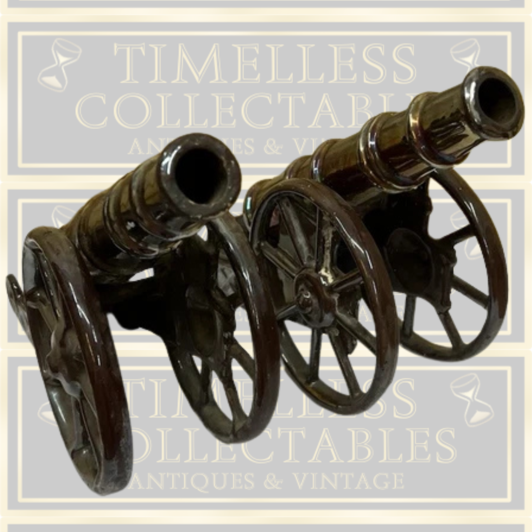 Vintage Large Cast Iron Lustre Cannon Ornaments