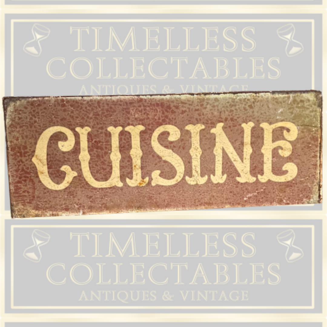 Vintage French Metal Cuisine Wall Sign
