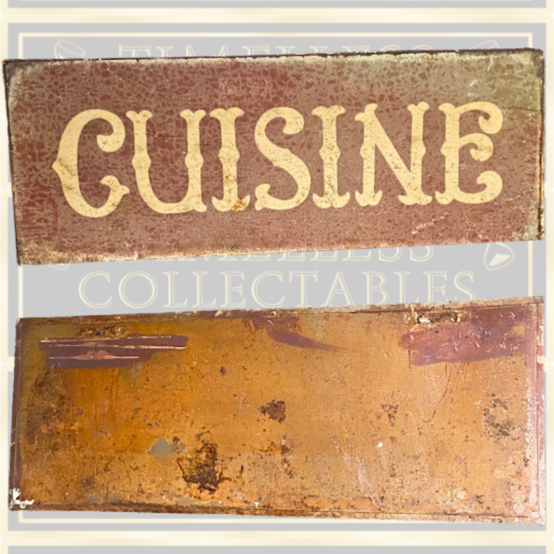 Vintage French Metal Cuisine Wall Sign