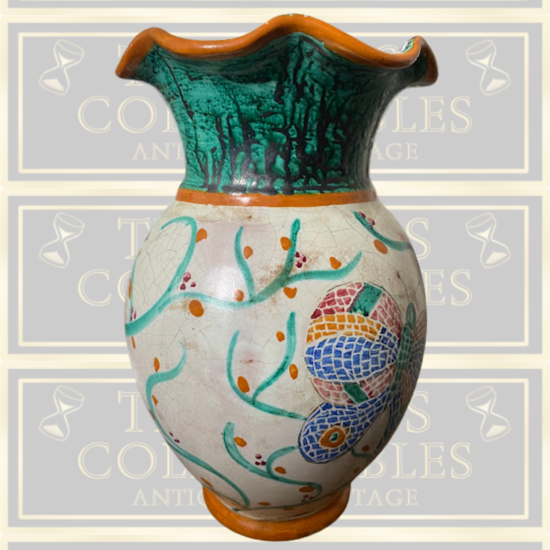 Vintage Positano Hand Painted Butterfly Vase