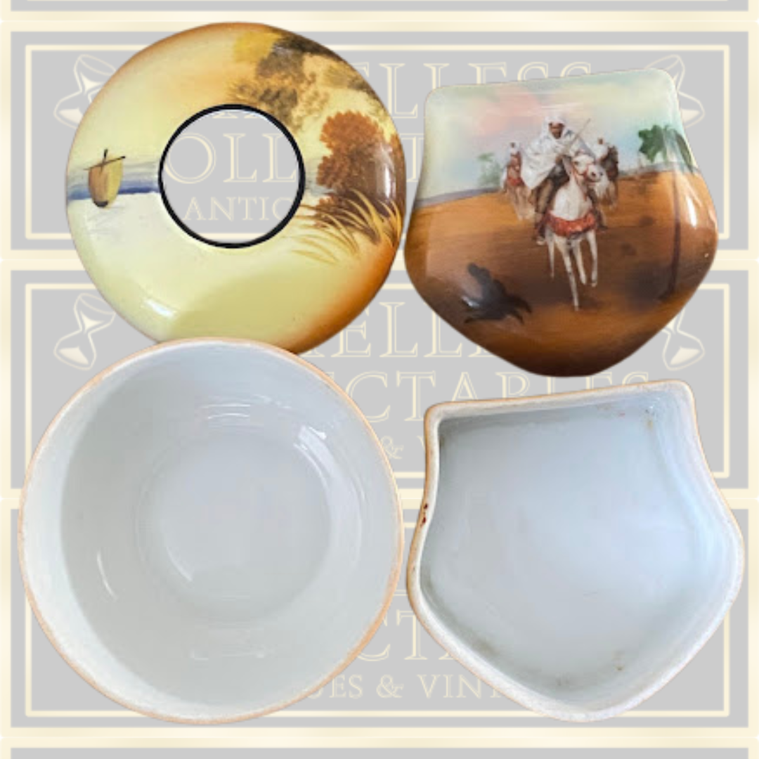 Vintage Pair Noritake Ceramic Hand Painted Pots