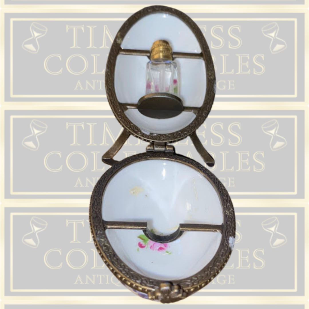 vintage Limoges scent egg trinket with box
