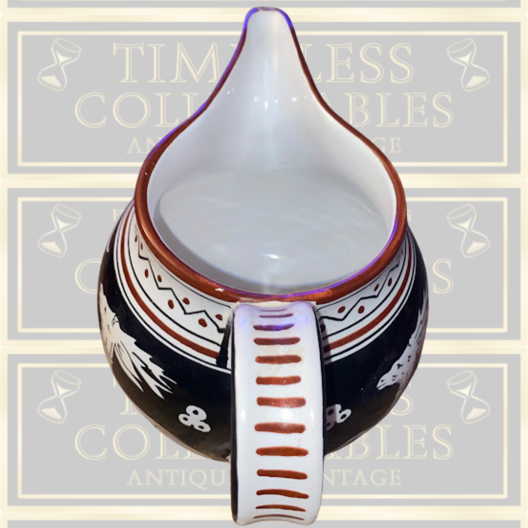 Vintage Italian Deruta Pitcher Stag Motifs