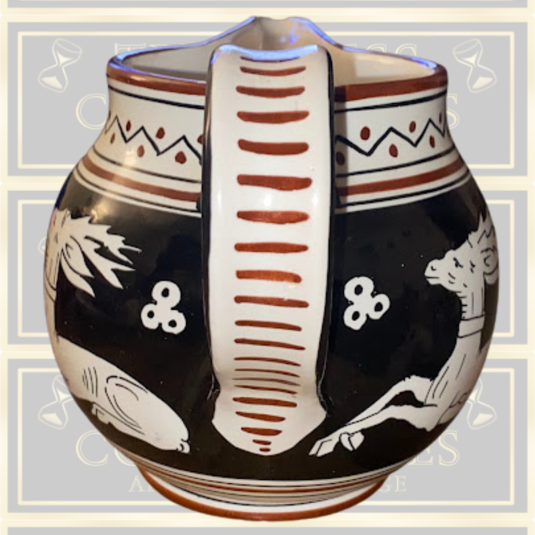 Vintage Italian Deruta Pitcher Stag Motifs