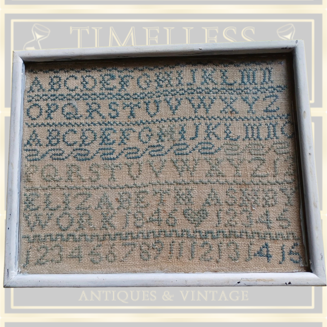 Antique Alphabet And Numbers Tapestry 1846
