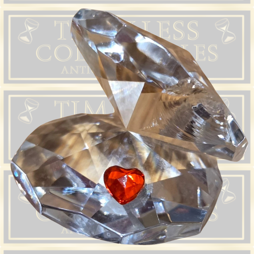 Vintage Crystal Oyster Love Heart Shell
