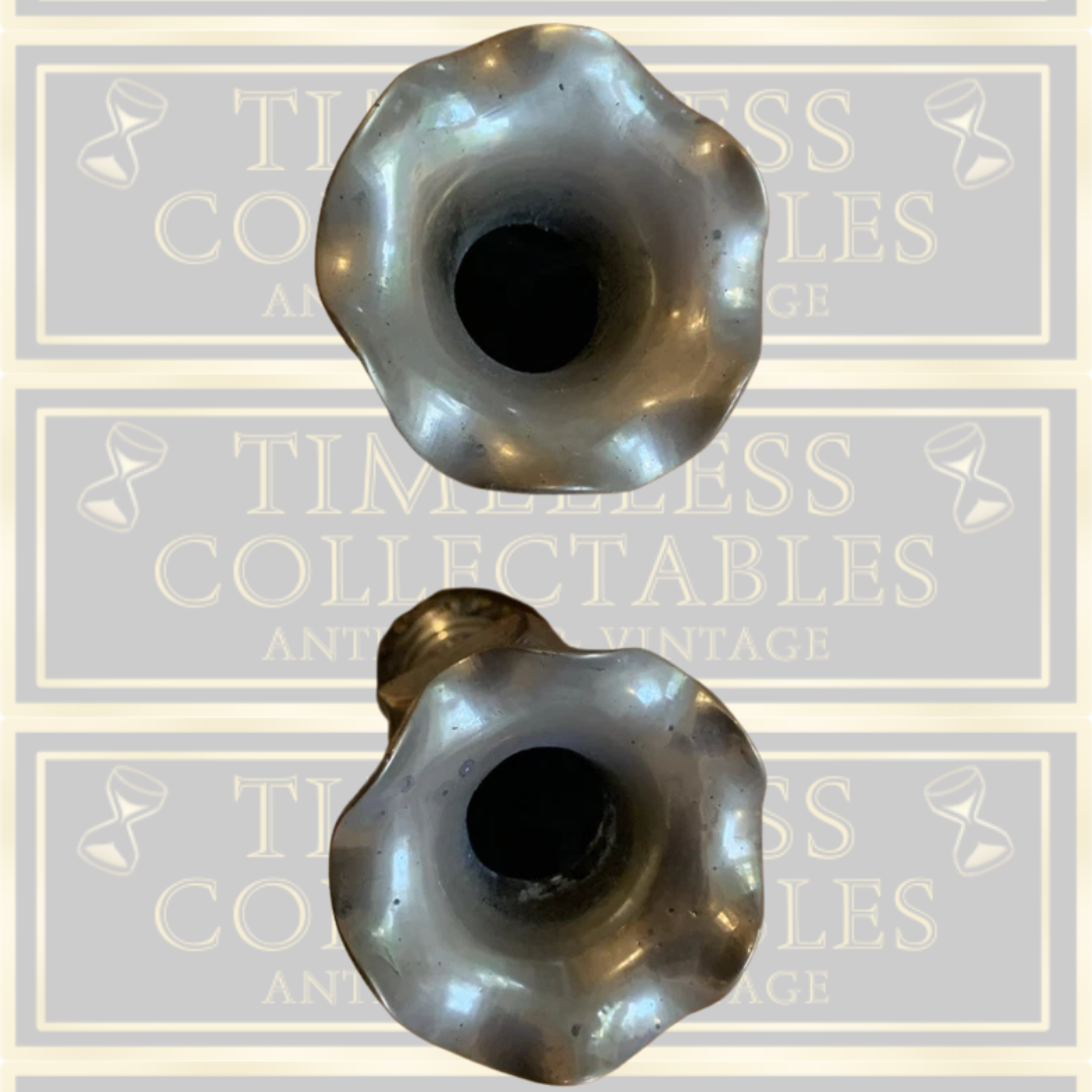 Vintage Pair Brass Bud Vases