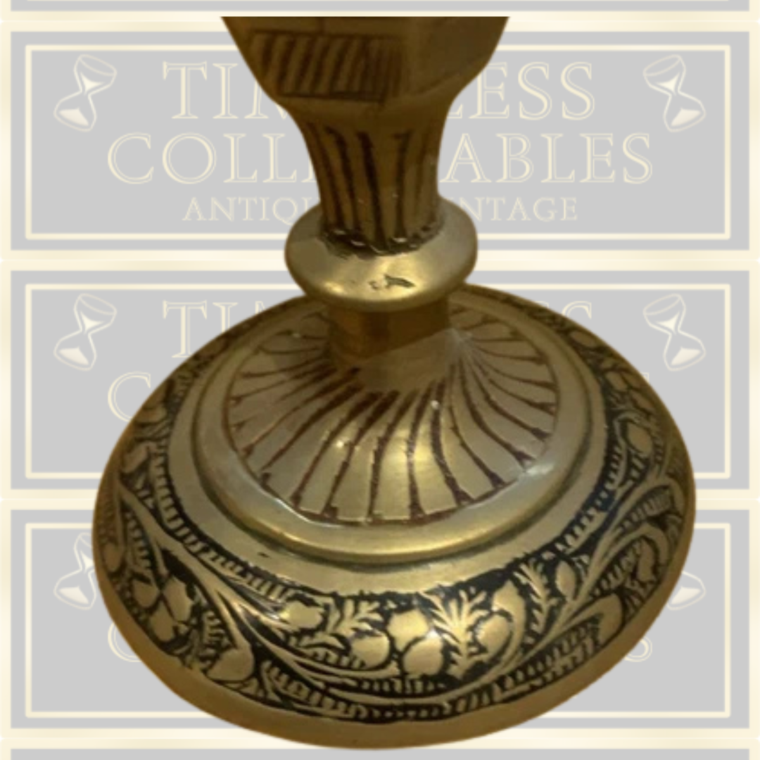 Vintage Pair Brass Bud Vases