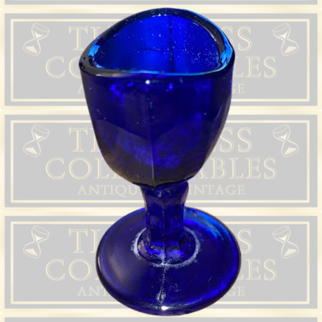 Antique Optometry Medical Cobalt Glass Eye Bath