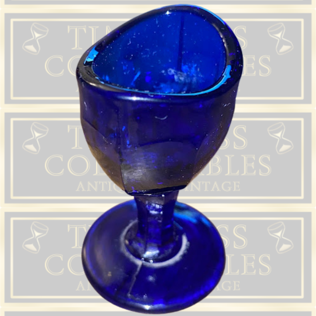 Antique Optometry Medical Cobalt Glass Eye Bath