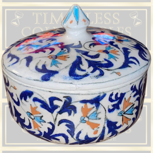 Antique Ceramic Hand Painted Sugar Bowl