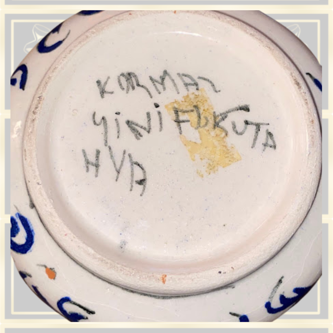 Antique Ceramic Hand Painted Sugar Bowl