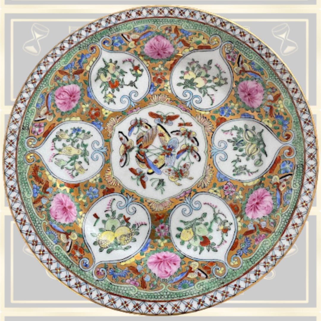 Vintage Chinese Famille Rose Medallion Plate