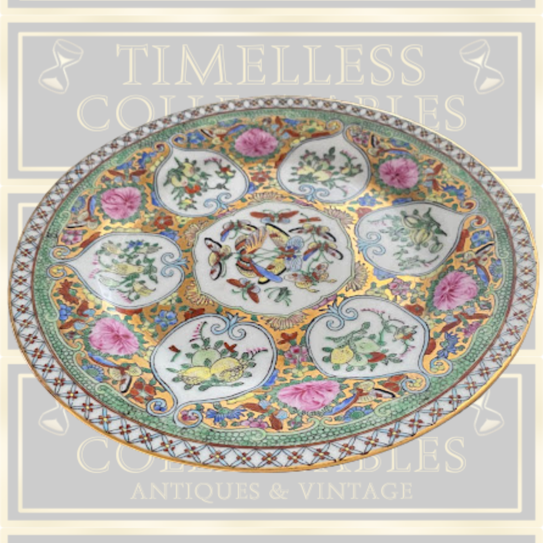 Vintage Chinese Famille Rose Medallion Plate