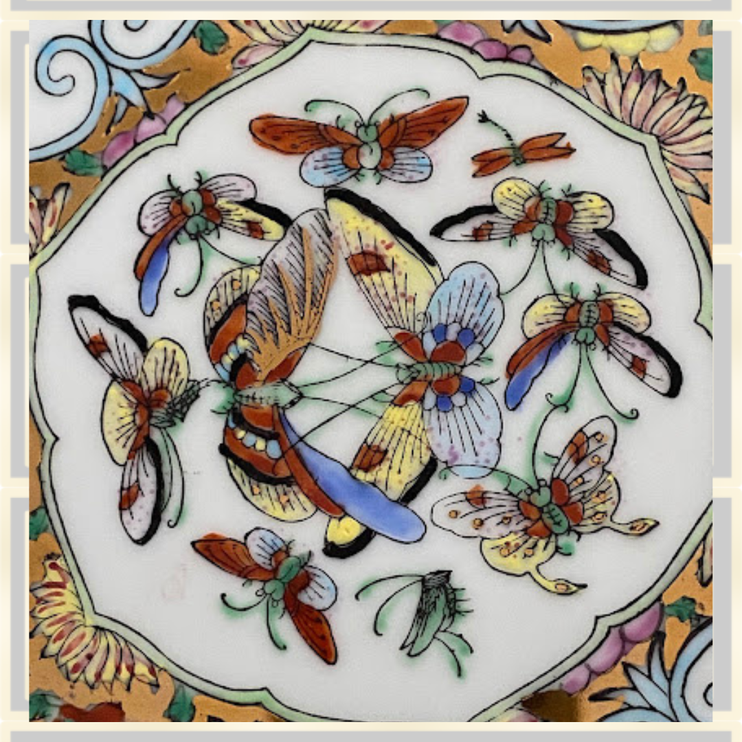 Vintage Chinese Famille Rose Medallion Plate