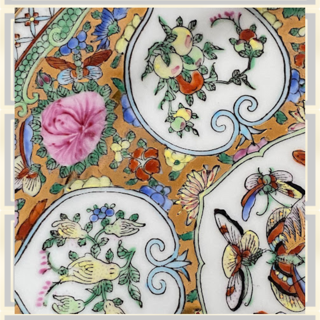 Vintage Chinese Famille Rose Medallion Plate