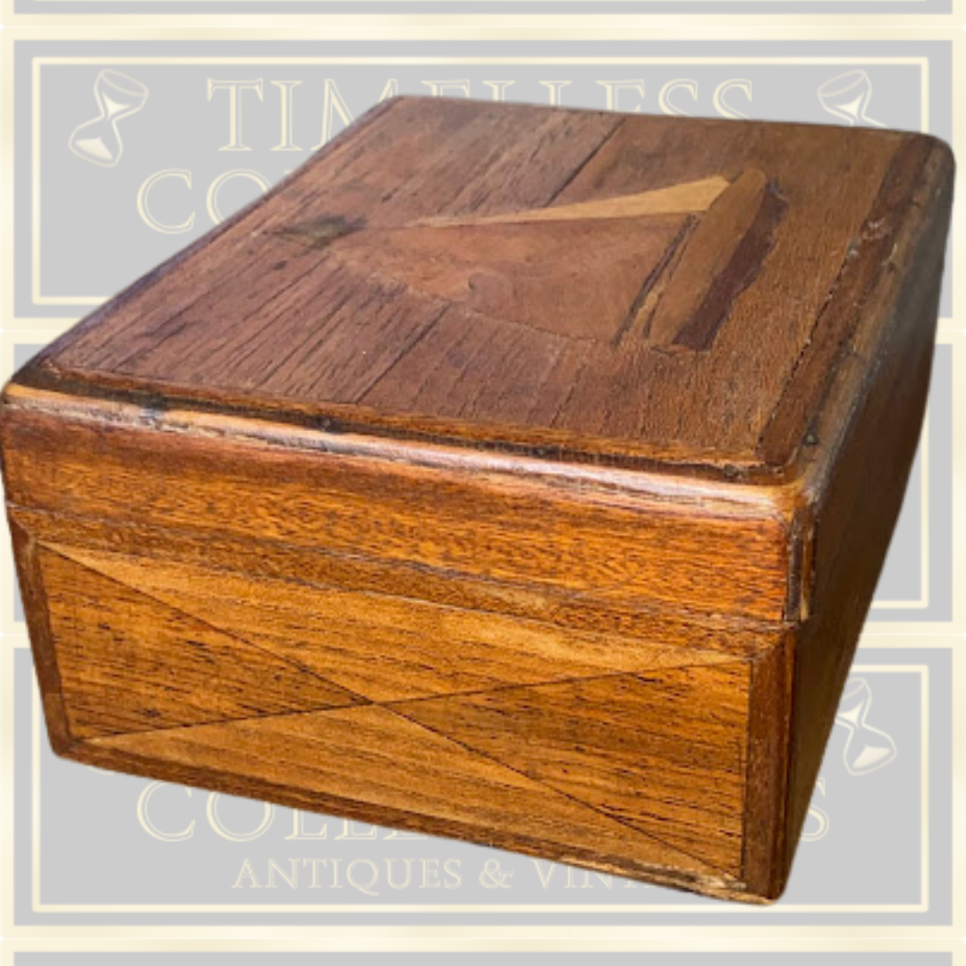 Vintage Three Tier Folk Art Wooden Sailing Boat Box