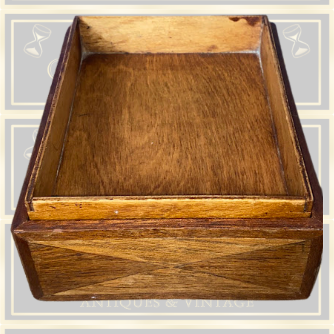 Vintage Three Tier Folk Art Wooden Sailing Boat Box