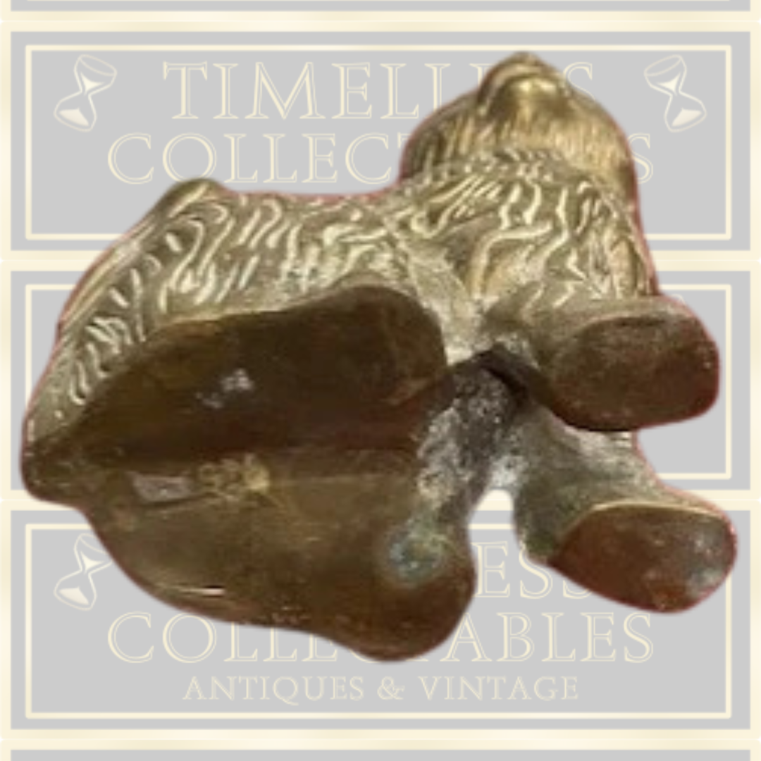 Antique Sitting Solid Brass Cat
