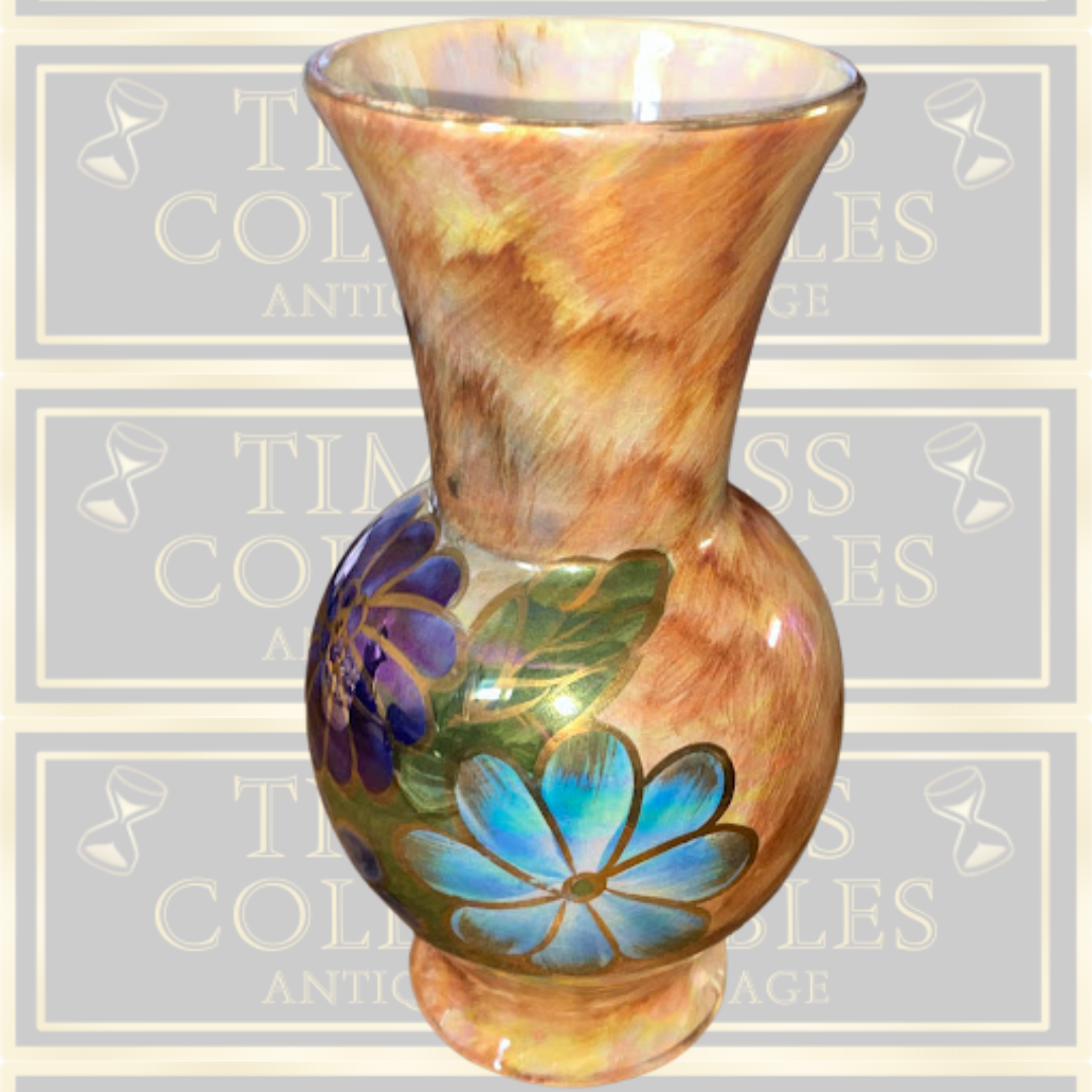 Vintage Old Court Ware Hand Painted Iridescent Lustre Vase