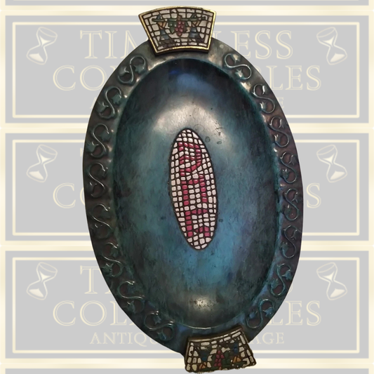 Vintage Arts & Craft Metal Mosaic Tray