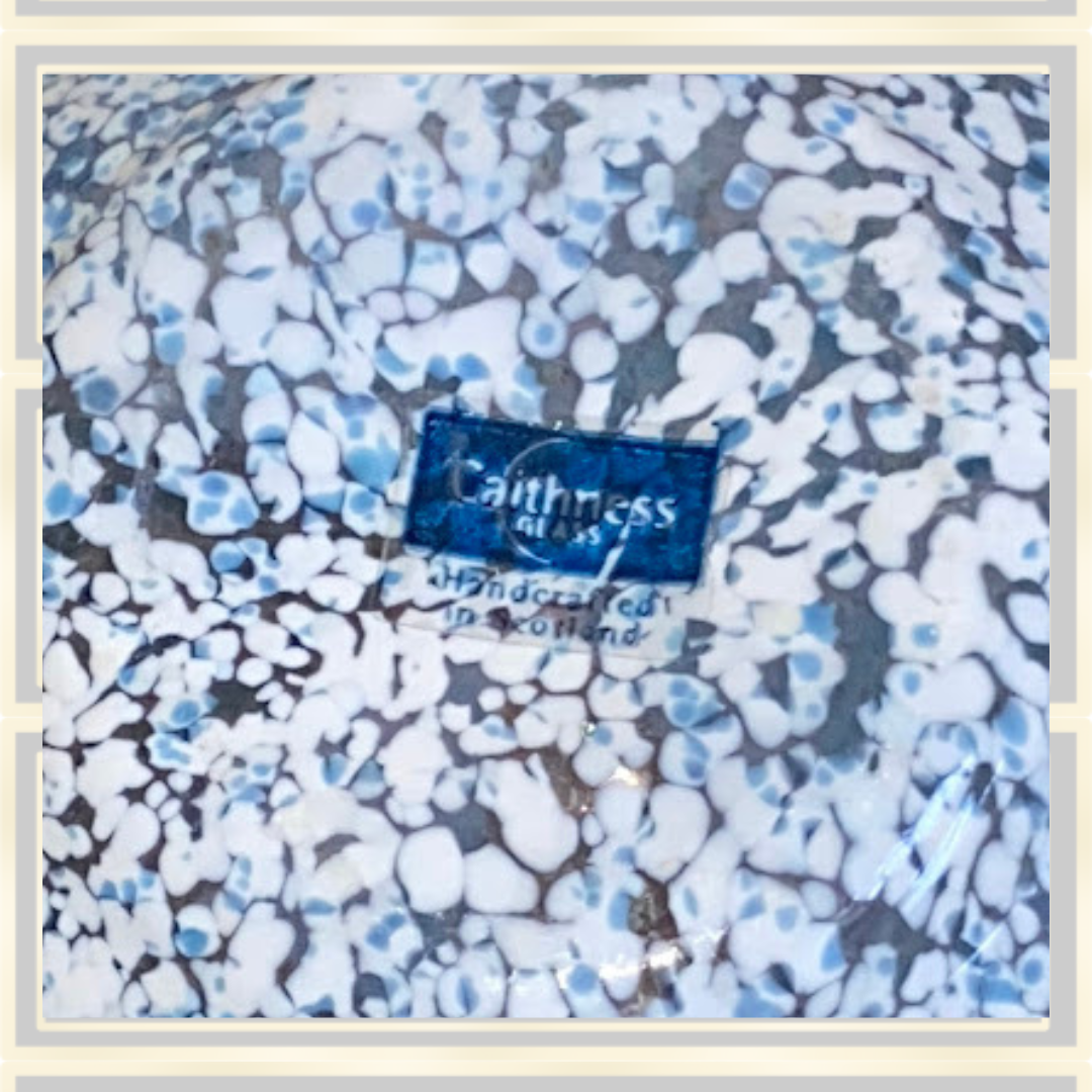 Vintage Hand Blown Caithness Speckled Fat Bottom Glass Vase