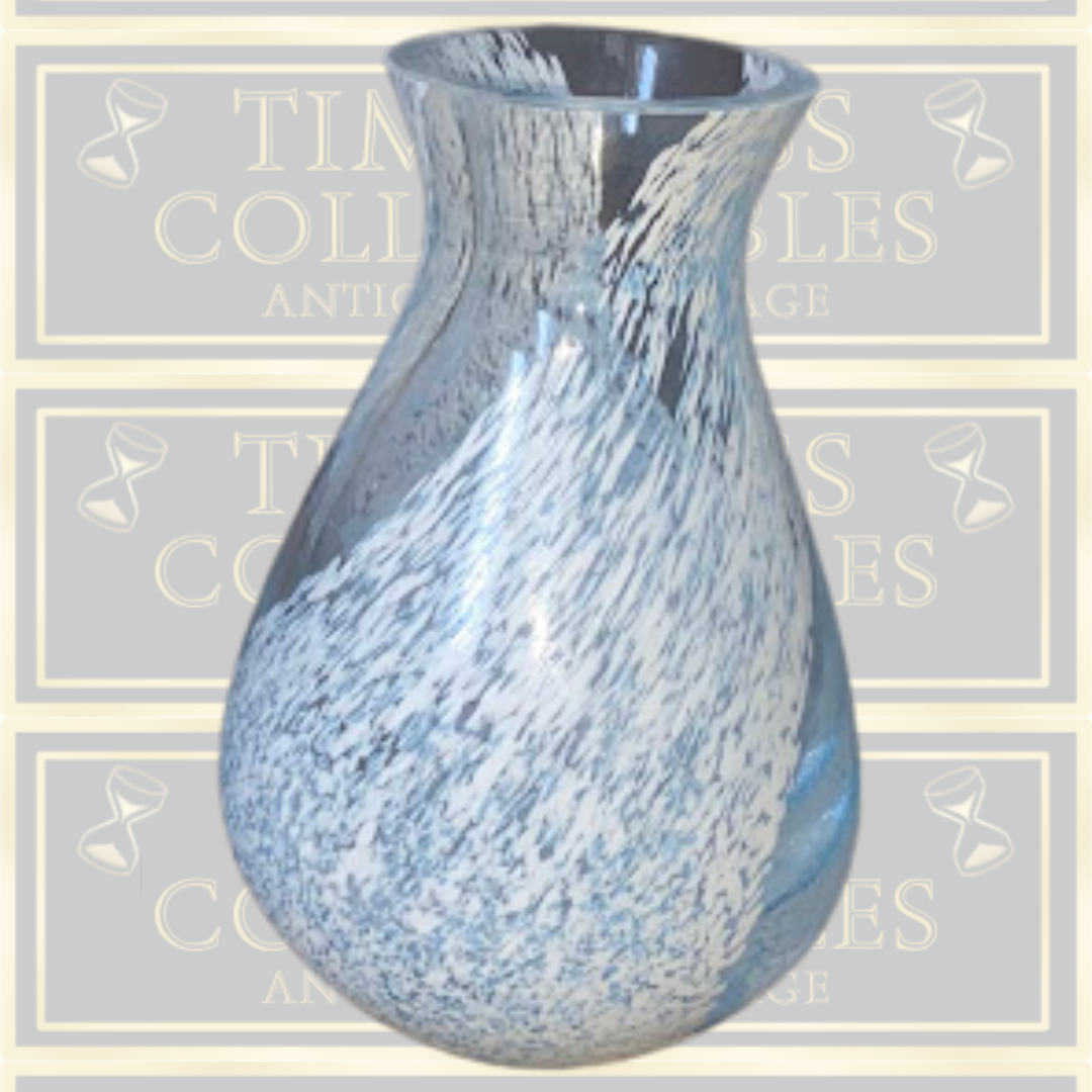 Vintage Hand Blown Caithness Speckled Fat Bottom Glass Vase