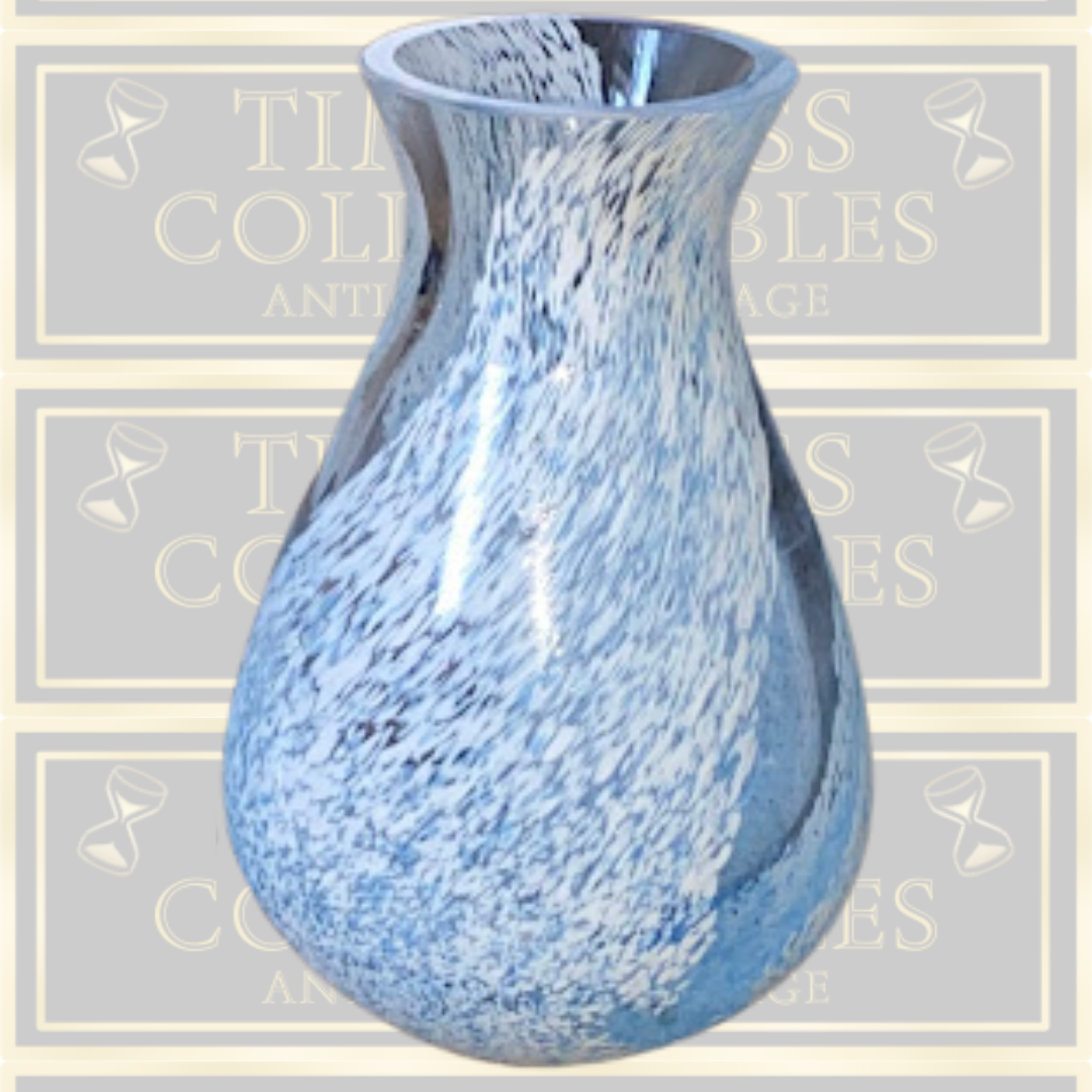 Vintage Hand Blown Caithness Speckled Fat Bottom Glass Vase