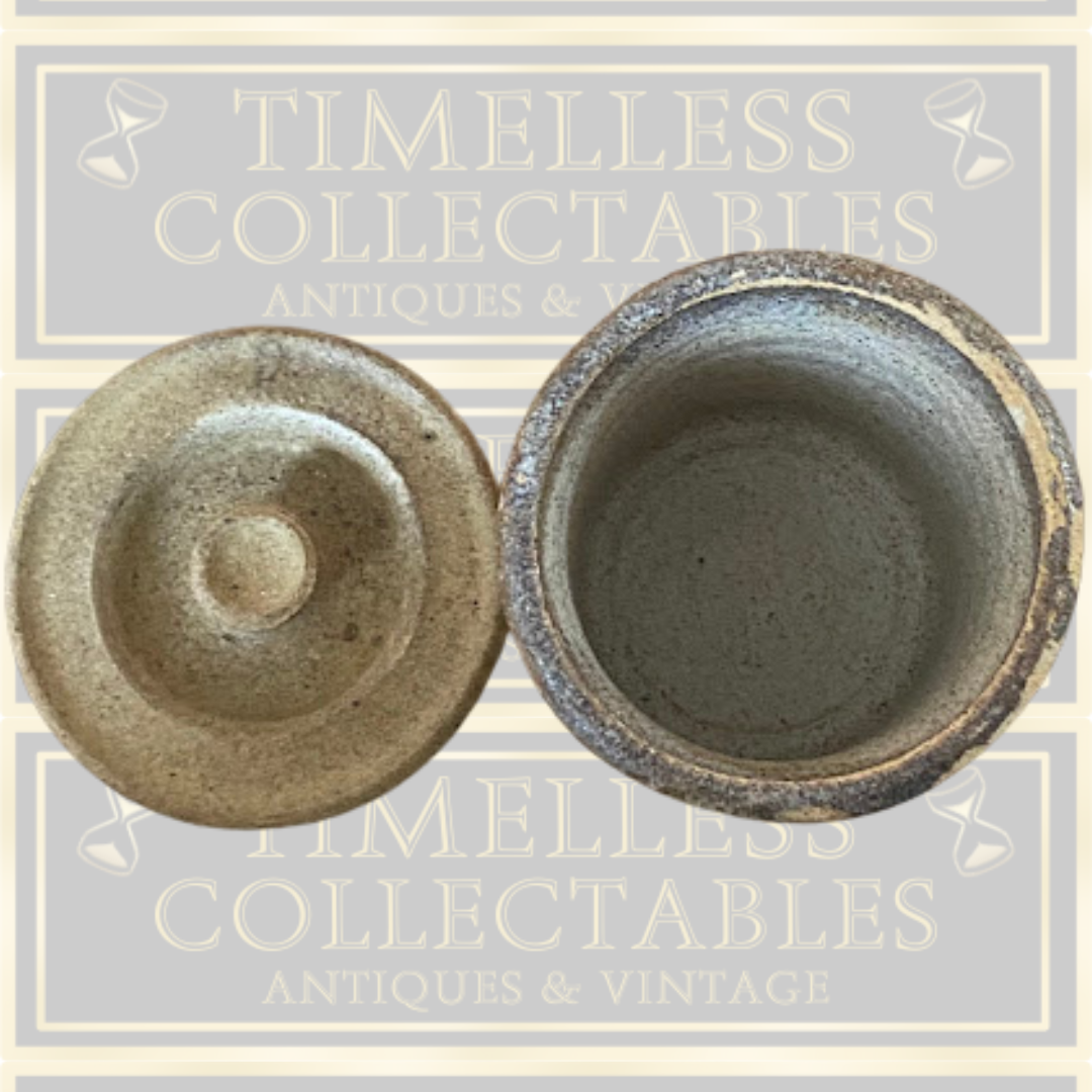 Vintage Small Stoneware Lidded Canister