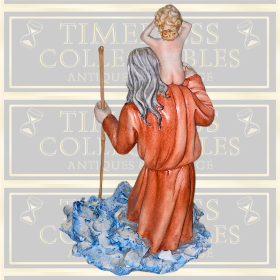 Capodimonte St Christopher Carrying The Christ Child By Renzo Guidolin Figurine