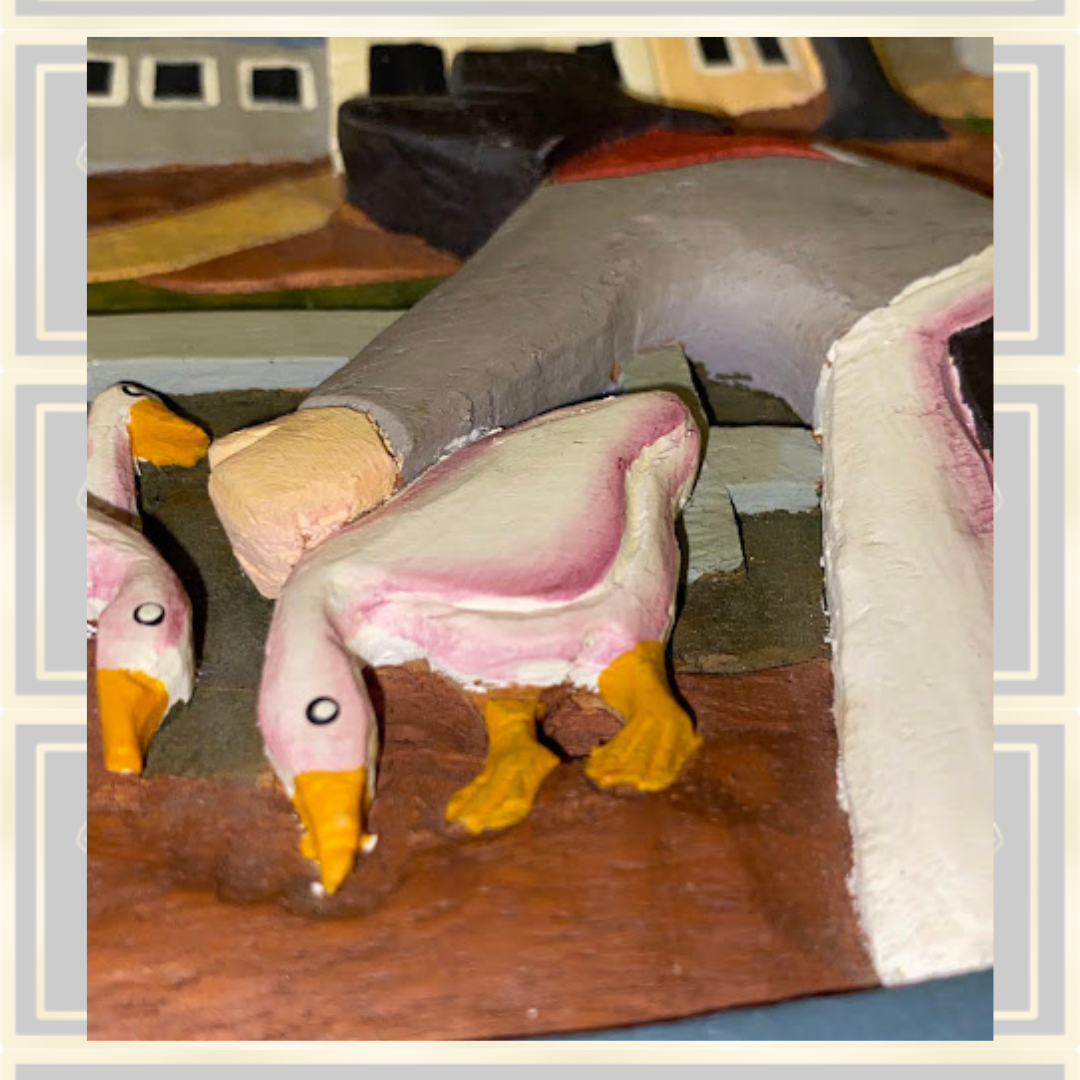 Vintage Hand Carved Wood "Home Is In The Heart Folk Art wall Carving