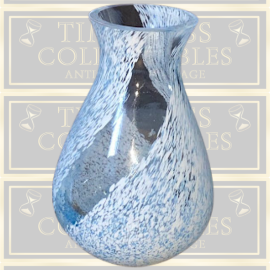 Vintage Hand Blown Caithness Speckled Fat Bottom Glass Vase