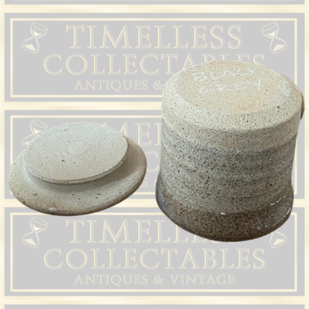 Vintage Small Stoneware Lidded Canister