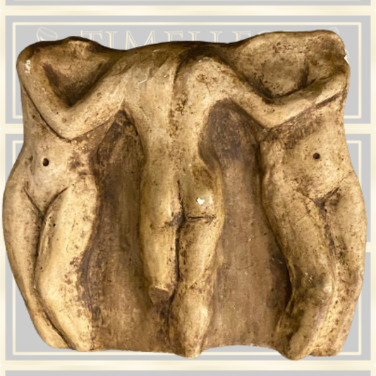 Vintage Three Graces Greek Wall Plaque Decorative Bas-Relief Sculpture