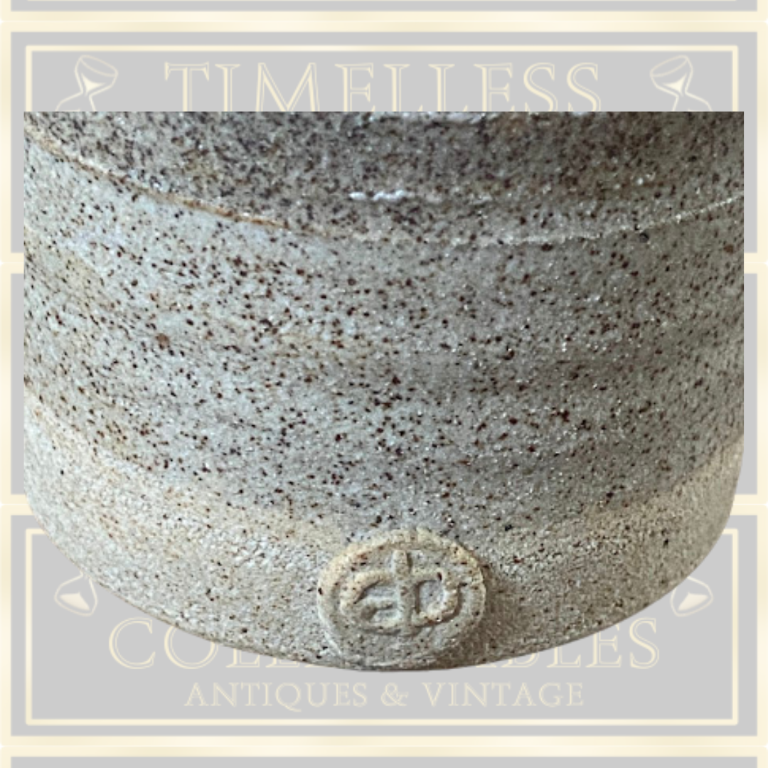 Vintage Small Stoneware Lidded Canister