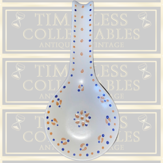 Vintage Studio Hand Painted Spoon Rest Signed M.C