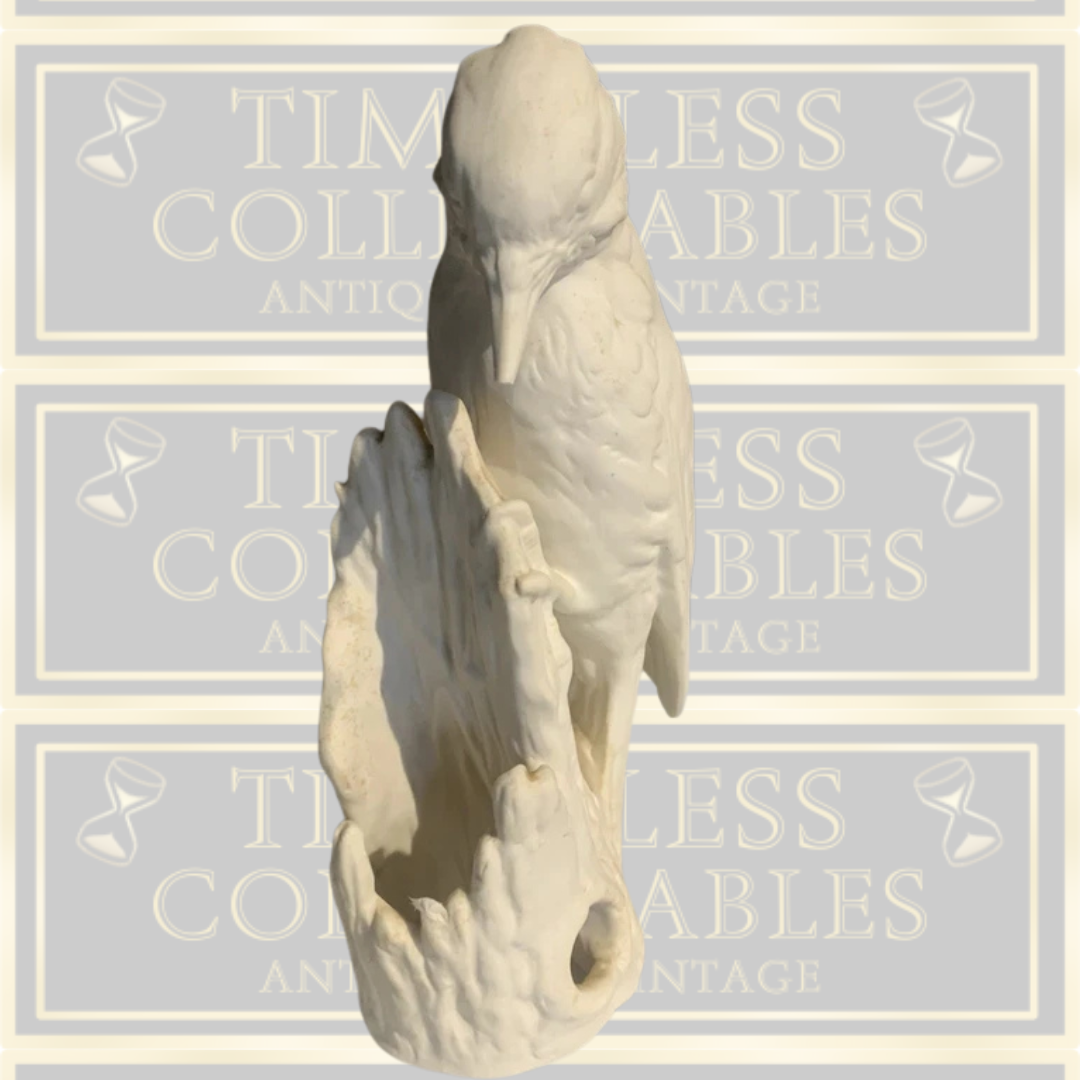 Vintage Goebel White Bisque Spotted Woodpecker Bird