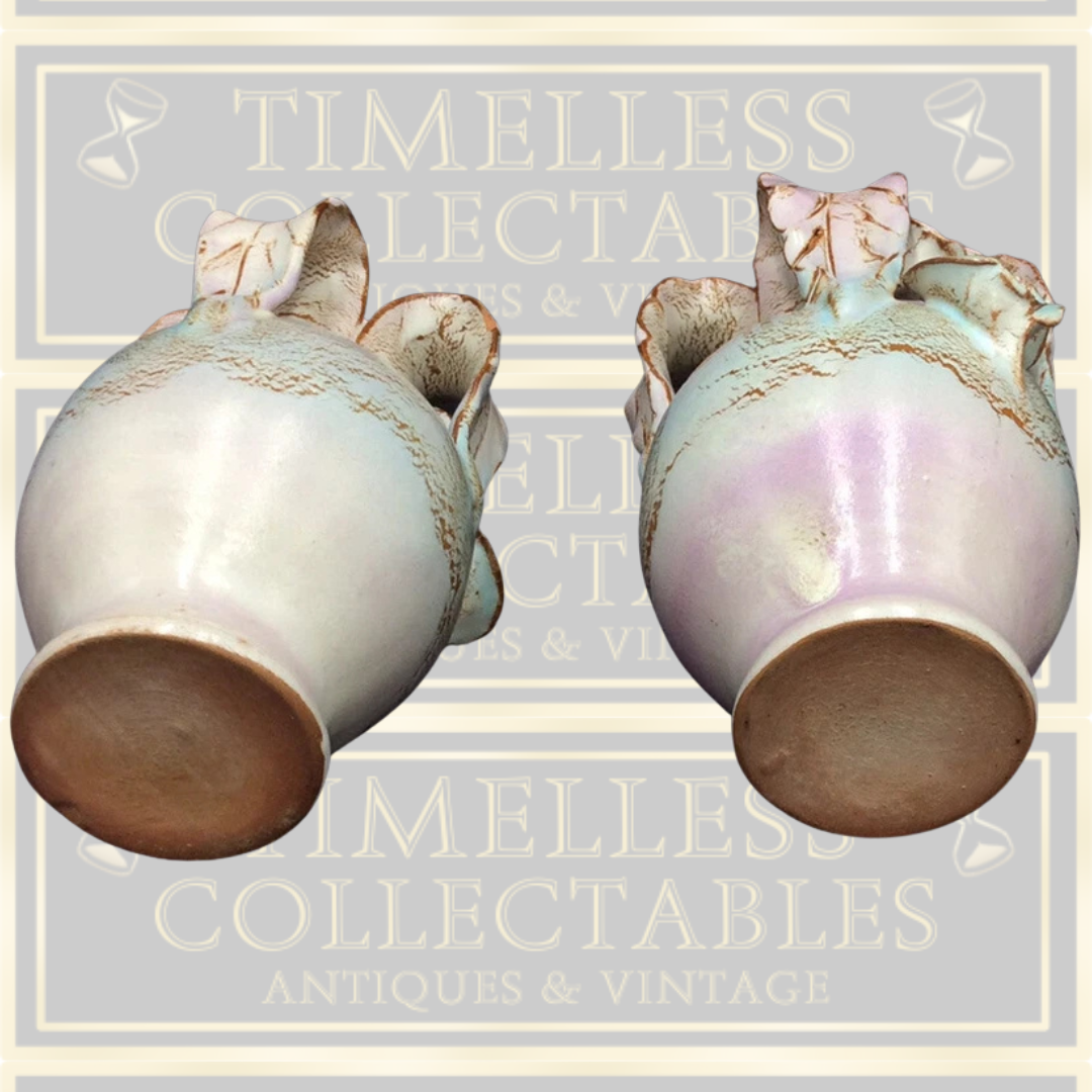 Vintage Pair Beautiful Studio Pottery Bud Vases